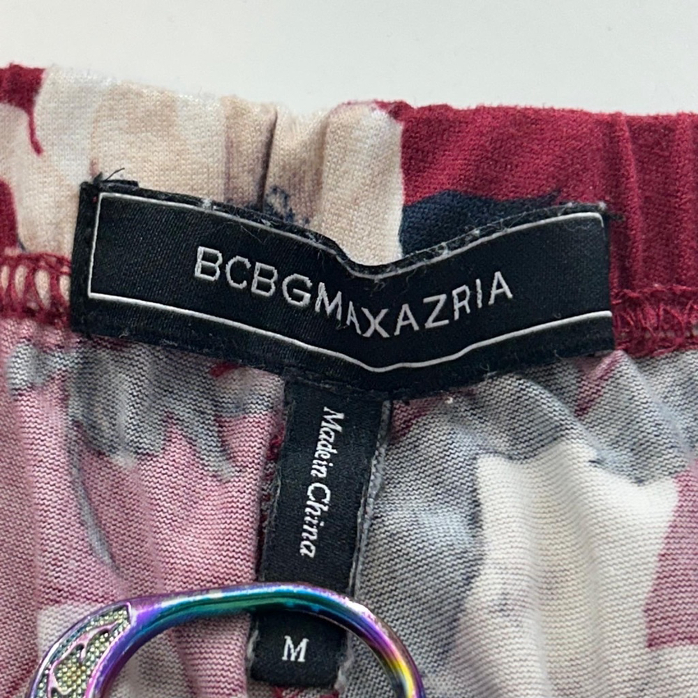 BCBGMAXAZRIA Pajama Set 2 Piece Womens M Red Floral - Picture 13 of 16